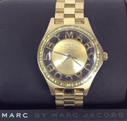  Shop Authentic Marc Jacobs Henry Transparent Gold Dial Gold Steel Strap Watch for Women - MBM3338 - Luxxuri