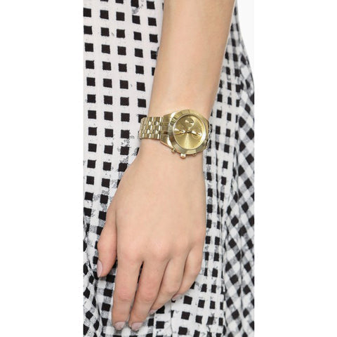  Shop Authentic Marc Jacobs Peeker Chronograph Gold Dial Gold Steel Strap Watch for Women - MBM3393 - Luxxuri