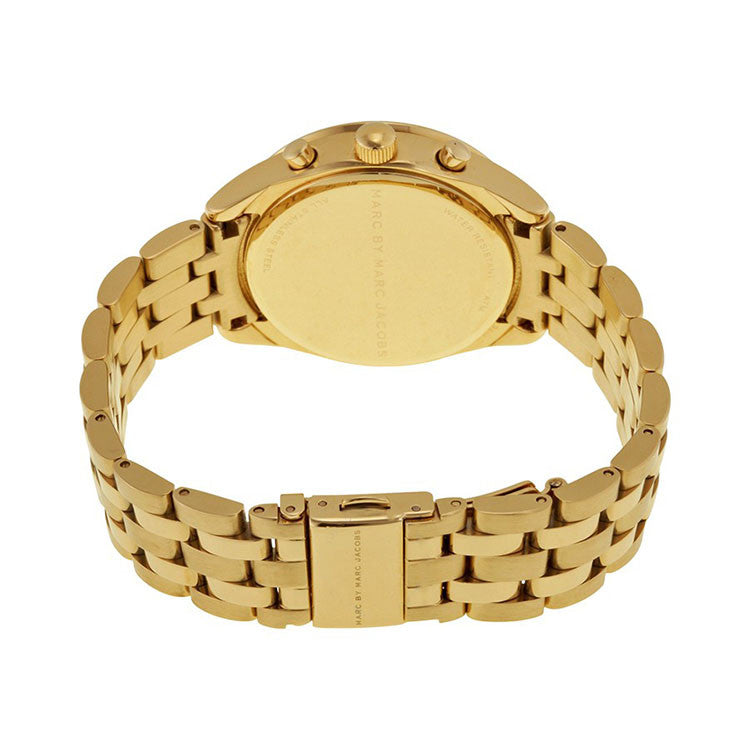  Shop Authentic Marc Jacobs Peeker Chronograph Gold Dial Gold Steel Strap Watch for Women - MBM3393 - Luxxuri