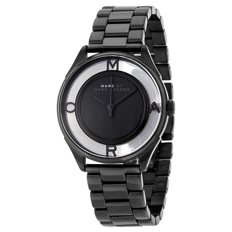  Shop Authentic Marc Jacobs Tether Transparent Black Dial Black Steel Strap Watch for Women - MBM3419 - Luxxuri