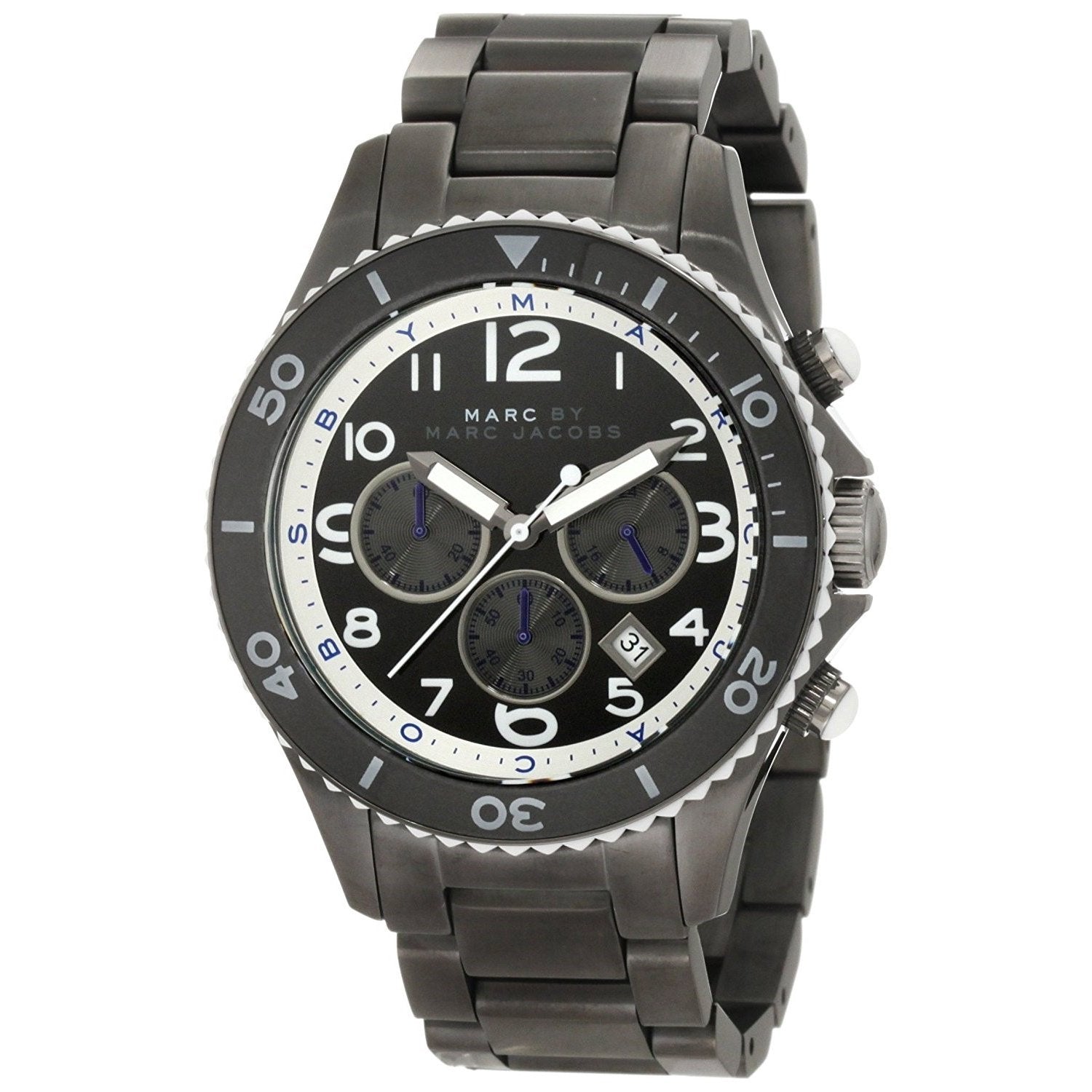  Shop Authentic Marc Jacobs Rock Chronograph Limited Edition Gray Dial Gray Steel Strap Watch for Women - MBM5025 - Luxxuri