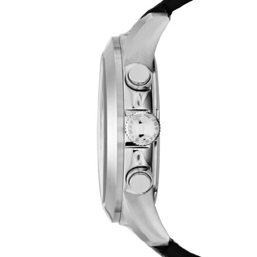  Shop Authentic Marc Jacobs Larry Chronograph Black Dial Black Leather Strap Watch for Men - MBM5033 - Luxxuri