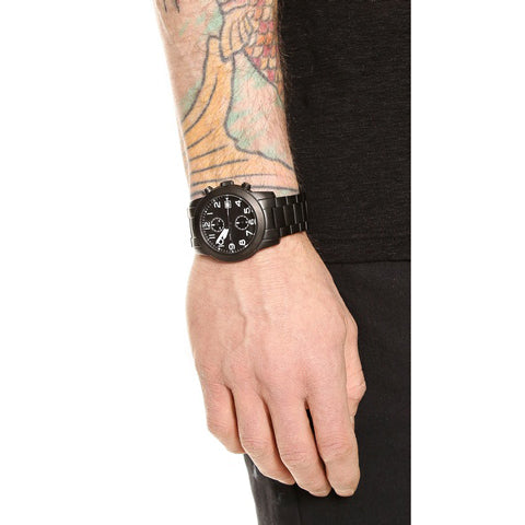  Shop Authentic Marc Jacobs Larry Chronograph Black Dial Black Steel Strap Watch for Men - MBM5052 - Luxxuri