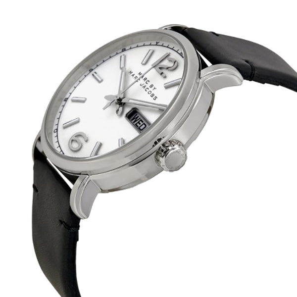  Shop Authentic Marc Jacobs Fergus White Dial Black Leather Strap Watch for Men - MBM5076 - Luxxuri