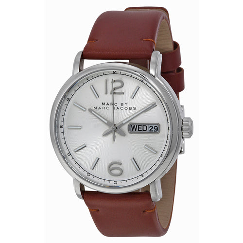  Shop Authentic Marc Jacobs Fergus White Dial Brown Leather Strap Watch for Men - MBM5080 - Luxxuri