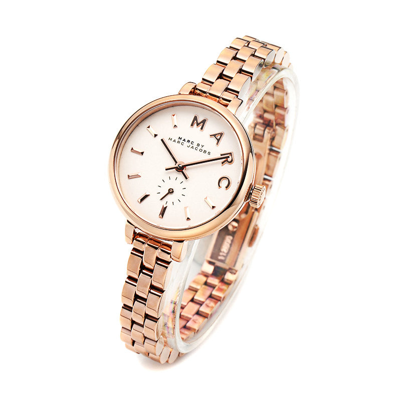  Shop Authentic Marc Jacobs Sally White Dial Rose Gold Steel Strap Watch for Women - MBM8643 - Luxxuri