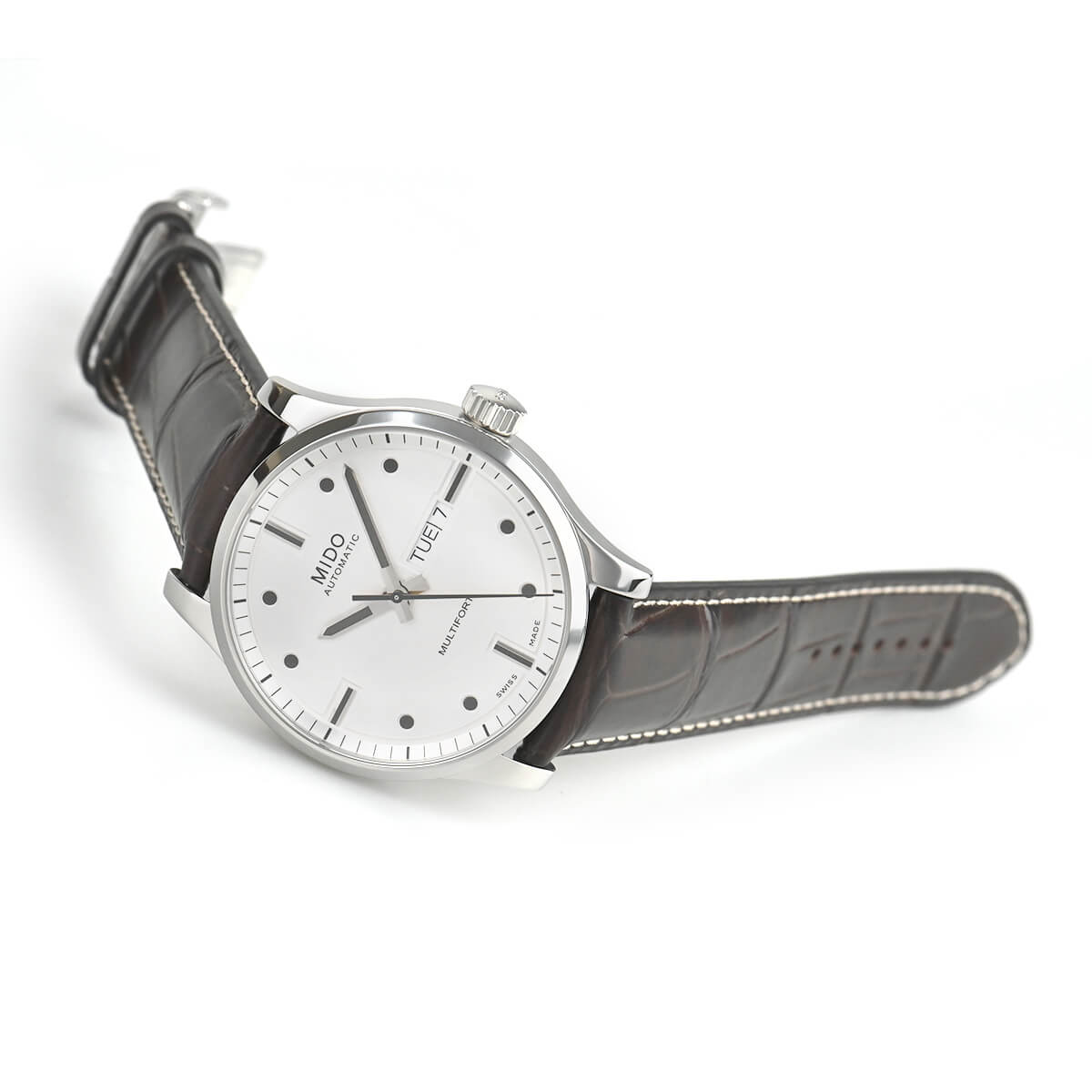  Shop Authentic Mido Multifort Automatic Silver Dial Black Leather Strap Watch For Men - M005.430.16.031.80 - Luxxuri