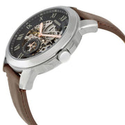  Shop Authentic Fossil Grant Automatic Skeleton Black Dial Brown Leather Strap Watch for Men - ME3100 - Luxxuri