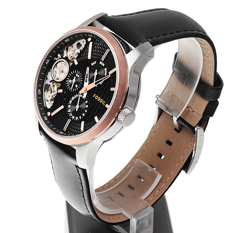  Shop Authentic Fossil Twist Multi-Function Chronograph Black Dial Black Leather Strap Watch for Men - ME1099 - Luxxuri