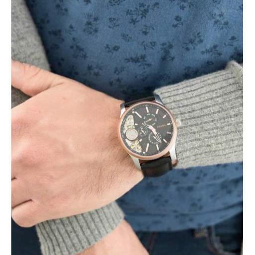  Shop Authentic Fossil Twist Multi-Function Chronograph Black Dial Black Leather Strap Watch for Men - ME1099 - Luxxuri