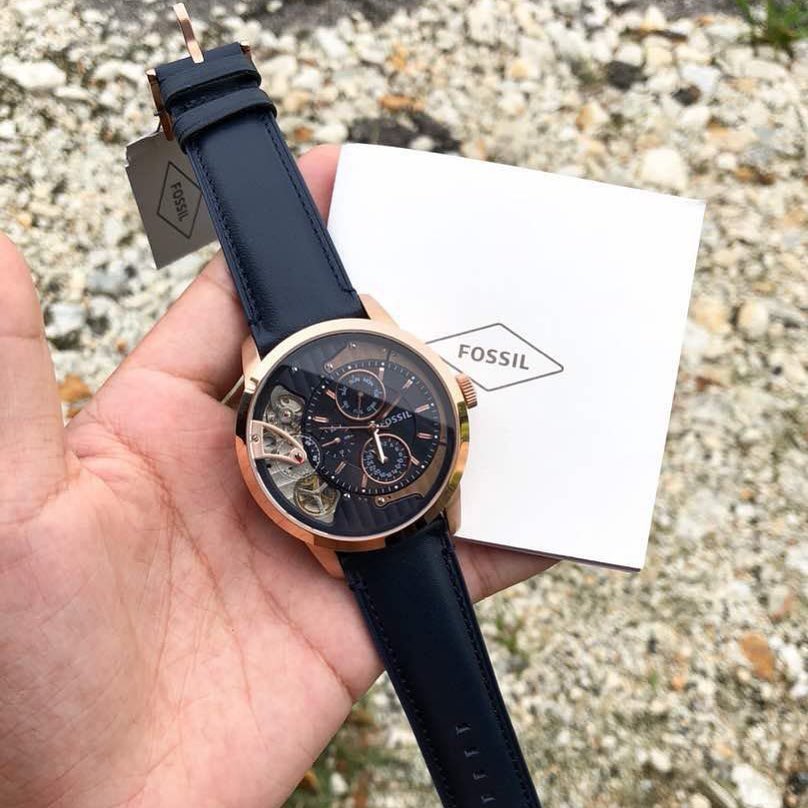  Shop Authentic Fossil Townsman Twist Skeleton Blue Dial Blue Leather Strap Watch for Men -  ME1138 - Luxxuri