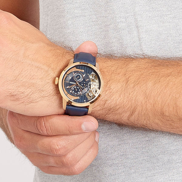  Shop Authentic Fossil Townsman Twist Skeleton Blue Dial Blue Leather Strap Watch for Men -  ME1138 - Luxxuri