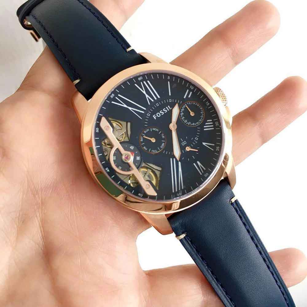  Shop Authentic Fossil Grant Twist Multifunction Blue Dial Blue Leather Strap Watch for Men - ME1162 - Luxxuri