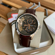  Shop Authentic Fossil Townsman Automatic Black Dial Brown Leather Strap Watch for Men -  ME1163 - Luxxuri