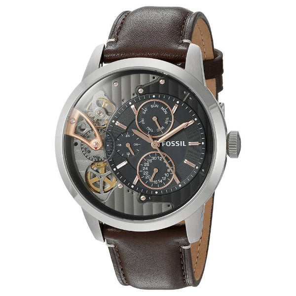 Shop Authentic Fossil Townsman Automatic Black Dial Brown Leather Strap Watch for Men -  ME1163 - Luxxuri