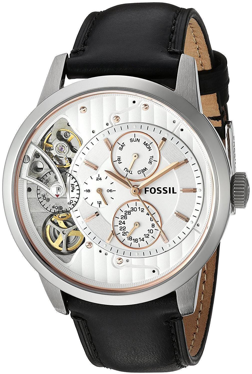  Shop Authentic Fossil Townsman Twist Multifunction White Dial Black Leather Strap Watch for Men - ME1164 - Luxxuri