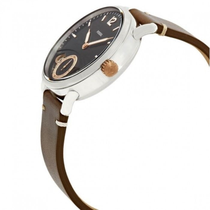  Shop Authentic Fossil The Commuter Twist Black Dial Brown Leather Strap Watch for Men -  ME1165 - Luxxuri