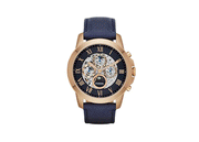  Shop Authentic Fossil Grant Automatic Blue Dial Blue Leather Strap Watch for Men - ME3029 - Luxxuri