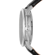  Shop Authentic Fossil Townsman Automatic Skeleton Silver Dial Black Leather Strap Watch for Men - ME3041 - Luxxuri