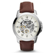  Shop Authentic Fossil Grant Automatic White Dial Brown Leather Strap Watch for Men -  ME3027 - Luxxuri