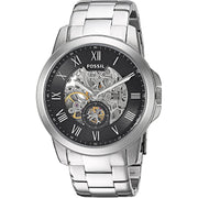  Shop Authentic Fossil Grant Skeleton Black Dial Silver Steel Strap Watch for Men - ME3055 - Luxxuri