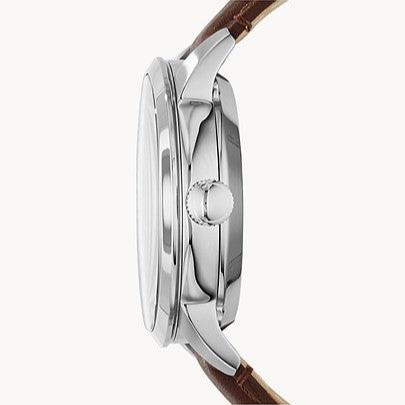  Shop Authentic Fossil Townsman Automatic White Dial Brown Leather Strap Watch for Men - ME3064 - Luxxuri