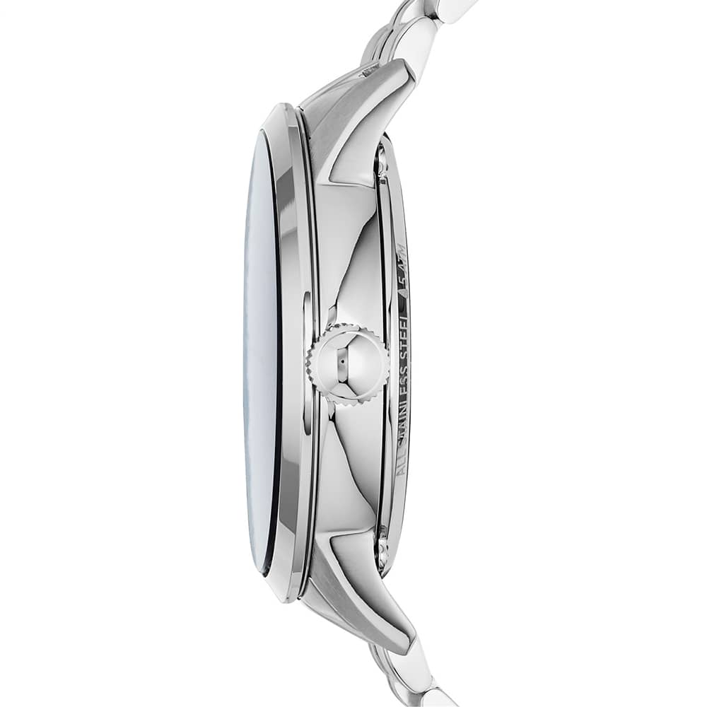  Shop Authentic Fossil Townsman Automatic Skeleton Blue Dial Silver Steel Strap Watch for Men - ME3073 - Luxxuri