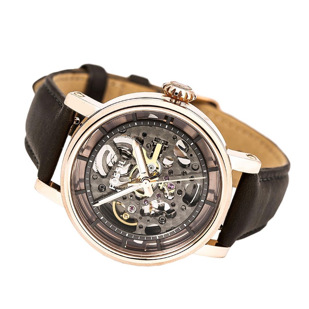  Shop Authentic Fossil Boyfriend Automatic Skeleton Grey Dial Grey Leather Strap Watch for Women - ME3089 - Luxxuri