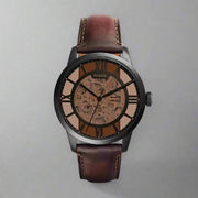  Shop Authentic Fossil Townsman Automatic Skeleton Brown Dial Brown Leather Strap Watch for Men - ME3098 - Luxxuri