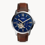  Shop Authentic Fossil Townsman Automatic Blue Dial Brown Leather Strap Watch for Men - ME3110 - Luxxuri