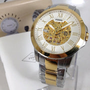  Shop Authentic Fossil Grant Automatic Skeleton White Dial Two Tone Steel Strap Watch for Men - ME3112 - Luxxuri