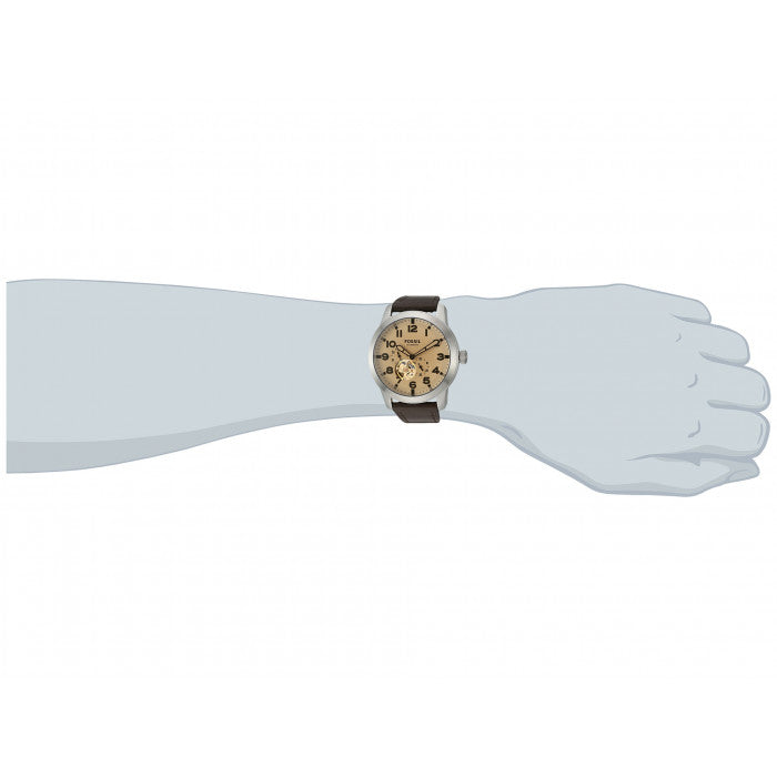  Shop Authentic Fossil Pilot 54 Automatic Cream Dial Brown Leather Strap Watch for Men - ME3119 - Luxxuri