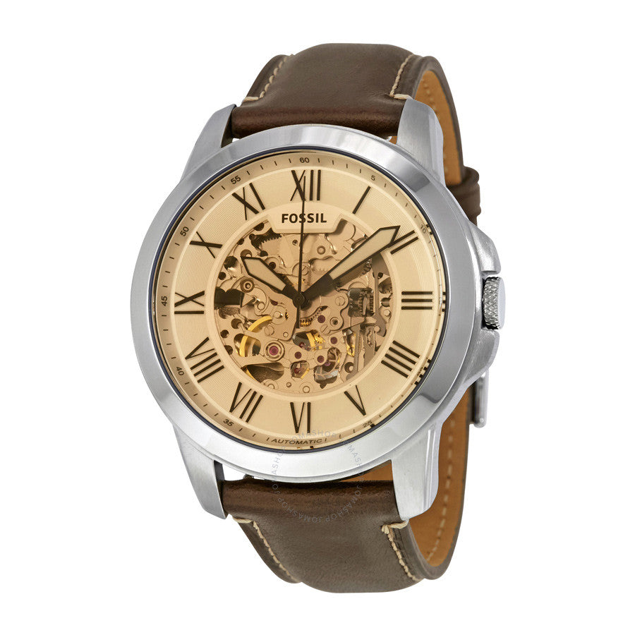  Shop Authentic Fossil Grant Chronograph Cream Dial Brown Leather Strap Watch for Men - ME3122 - Luxxuri