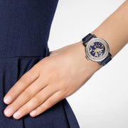  Shop Authentic Fossil Boyfriend Skeleton Blue Dial Blue Leather Strap Watch for Women - ME3136 - Luxxuri
