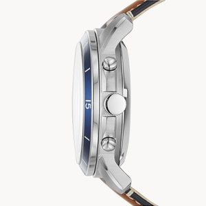  Shop Authentic Fossil Grant Sport Automatic Skeleton Blue Dial Brown Leather Strap Watch for Men - ME3140 - Luxxuri