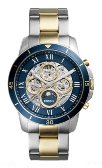  Shop Authentic Fossil Grant Sport Automatic Skeleton Blue Dial Two Tone Steel Strap Watch for Men - ME3141 - Luxxuri
