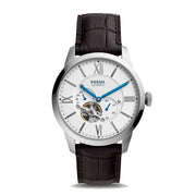  Shop Authentic Fossil Townsman Automatic Chronograph White Dial Blue Leather Strap Watch for Men - ME3167 - Luxxuri