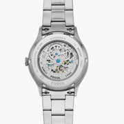  Shop Authentic Fossil Forrester Automatic Skeleton Black Dial Silver Steel Strap Watch for Men - ME3180 - Luxxuri