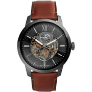  Shop Authentic Fossil Townsman Automatic Skeleton Black Dial Brown Leather Strap Watch for Men - ME3181 - Luxxuri