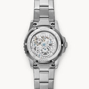  Shop Authentic Fossil FB-01 Automatic Skeleton Black Dial Silver Steel Strap Watch for Men - ME3190 - Luxxuri