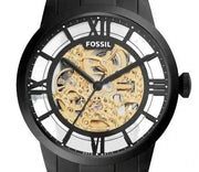 Shop Authentic Fossil Townsman Automatic Skeleton Black Dial Black Steel Strap Watch for Men - ME3197 - Luxxuri