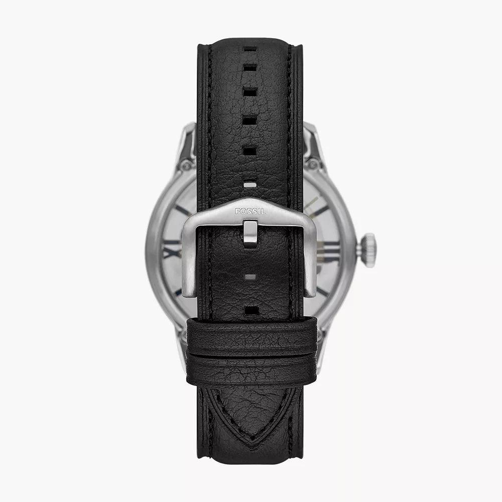  Shop Authentic Fossil Townsman Automatic Skeleton Blue Dial Black Leather Strap Watch for Men - ME3200 - Luxxuri