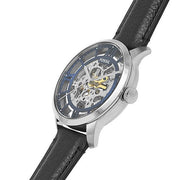  Shop Authentic Fossil Townsman Automatic Skeleton Blue Dial Black Leather Strap Watch for Men - ME3200 - Luxxuri
