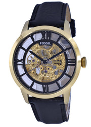  Shop Authentic Fossil Townsman Automatic Skeleton Black Dial Black Leather Strap Watch for Men - ME3210 - Luxxuri