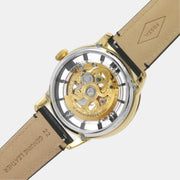  Shop Authentic Fossil Townsman Automatic Skeleton Black Dial Black Leather Strap Watch for Men - ME3210 - Luxxuri