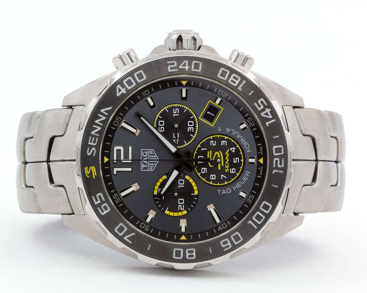  Shop Authentic Tag Heuer Formula 1 Ayrton Senna Special Edition Grey Dial Silver Steel Strap Watch for Men - CAZ101AF.BA0637 - Luxxuri