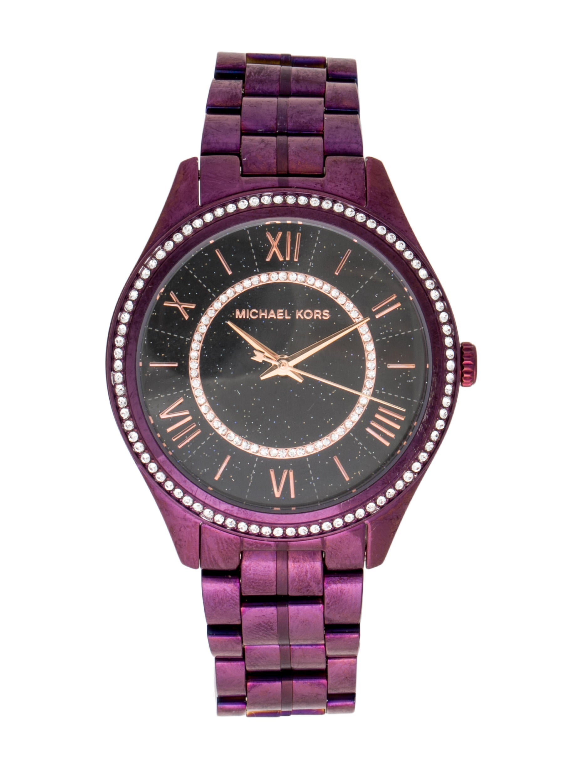  Shop Authentic Michael Kors Lauryn Black Dial Purple Steel Strap Watch for Women - MK3724 - Luxxuri