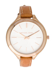  Shop Authentic Michael Kors Runway Slim Quartz White Dial Beige Leather Strap Watch For Women - MK2284 - Luxxuri