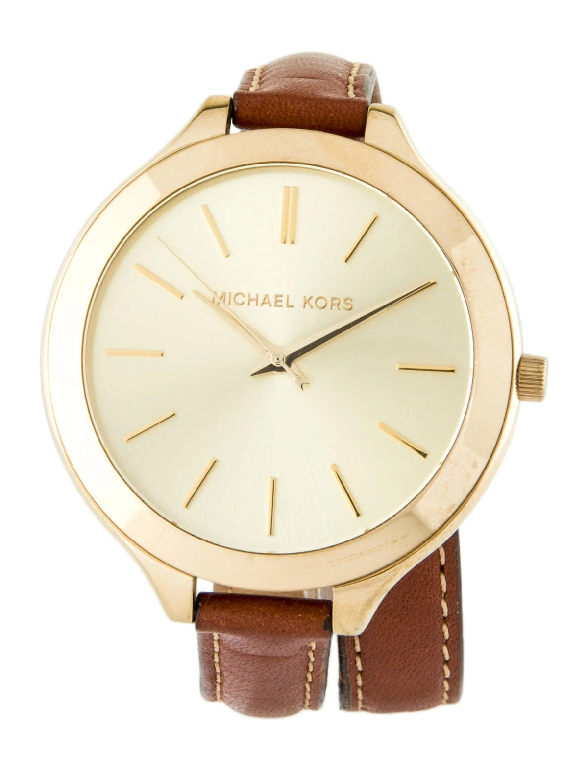  Shop Authentic Michael Kors Runway Gold Dial Brown Leather Strap Watch For Women - MK2256 - Luxxuri