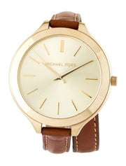  Shop Authentic Michael Kors Runway Gold Dial Brown Leather Strap Watch For Women - MK2256 - Luxxuri
